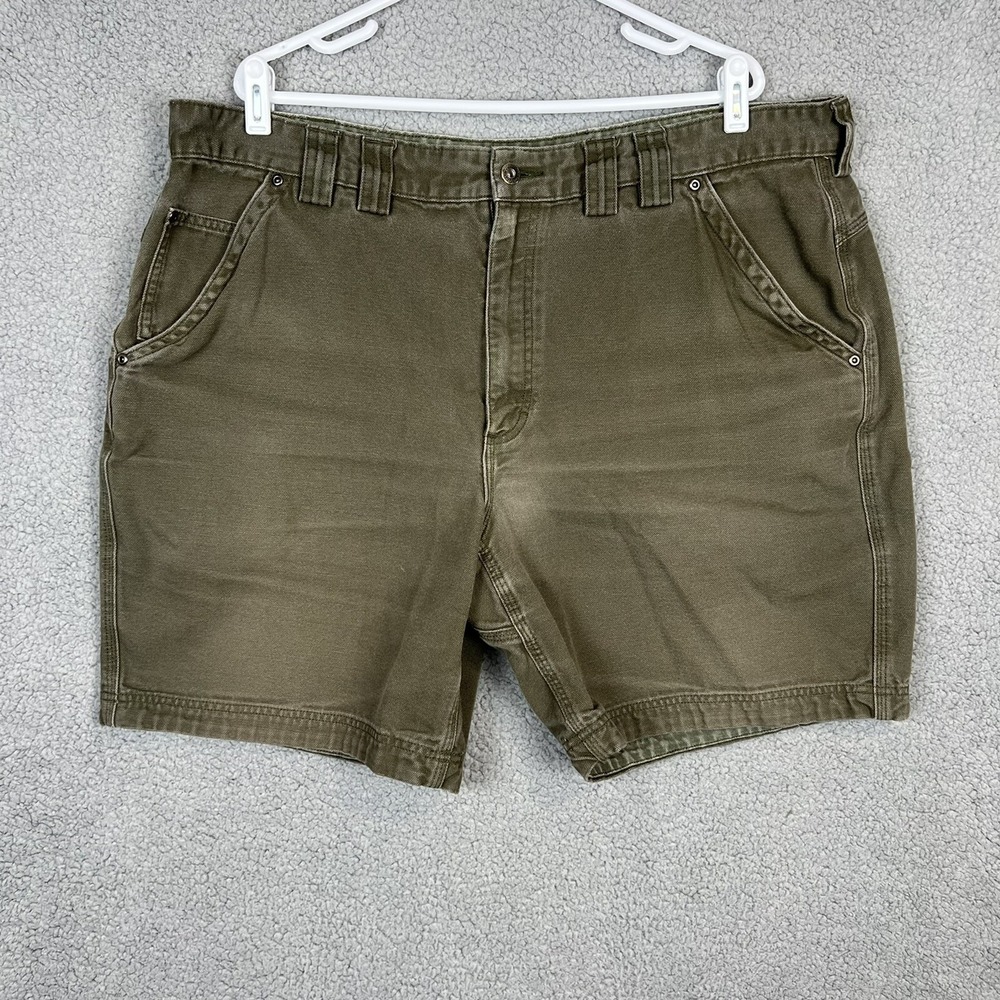 Duluth Trading Canvas Shorts‎ Men's 43 (Tag: 44 ) w/ 9" Inseam Workwear Green